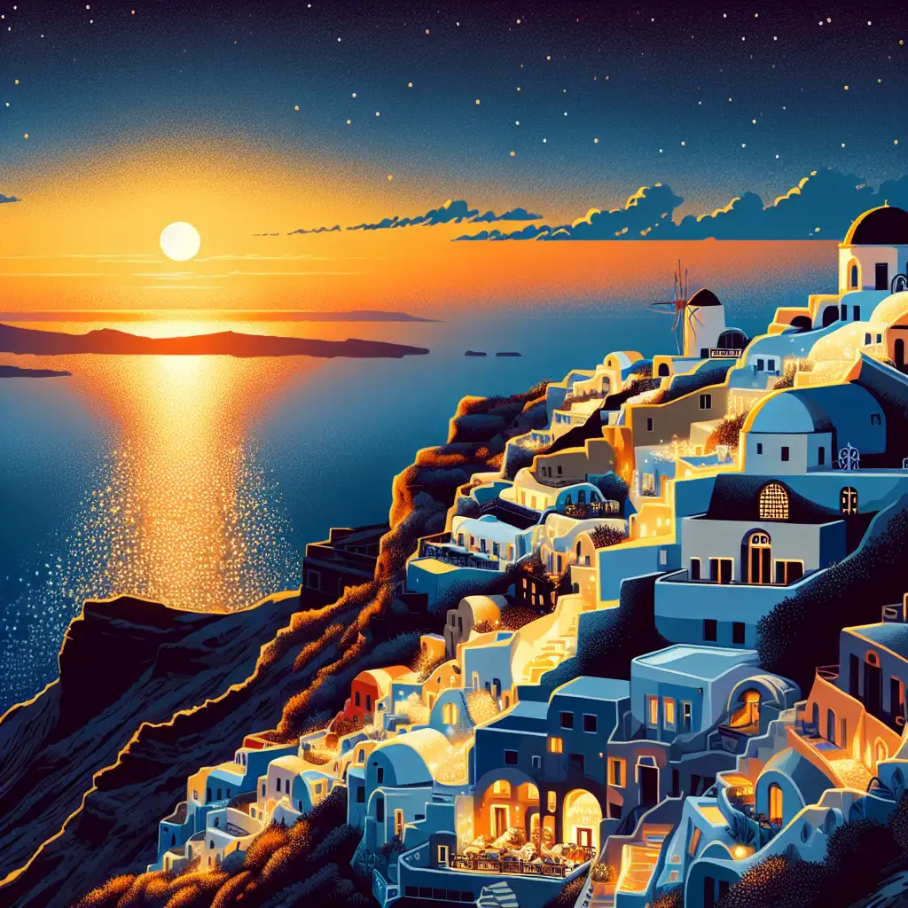 Menyaksikan Pemandangan Matahari Terbenam di Santorini